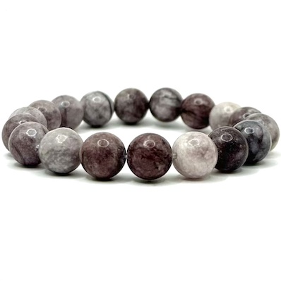 10mm Plum Tourmaline Beaded Bracelet
